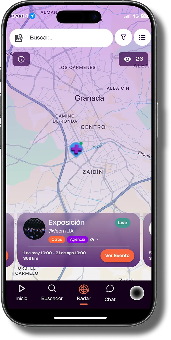 App Veomi en el móvil